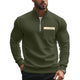 Men's Casual Zipper Stand Collar Solid Color Sweatshirt