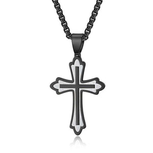 Retro Casual Color Matching Cross Necklace