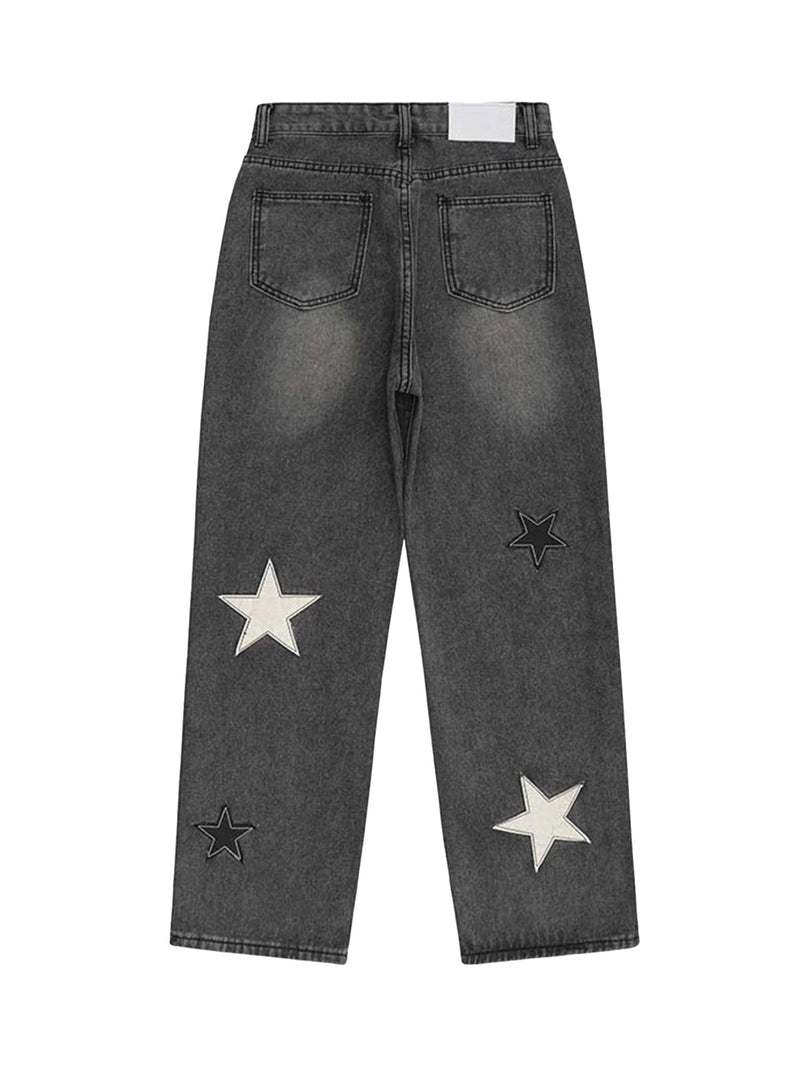 Star Patch Embroidery Jeans