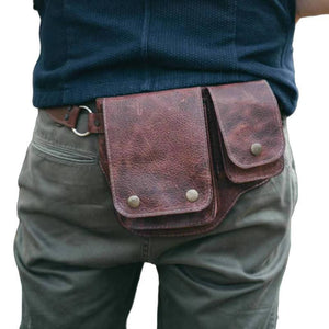Bolso de hombro clásico vintage ajustable de cuero PU con cinturón para hombre