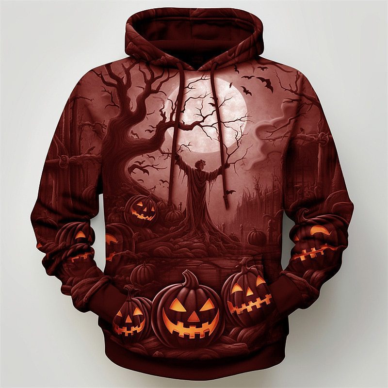 PUMPKIN PRINTED HALLOWEEN SERIES HOODIE