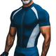 Men's Retro Casual Quick Dry Zipper Collarless Short Sports Short Sleeve T-shirt