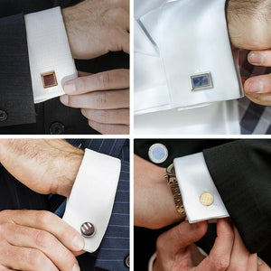 Camisa clásica de traje de negocios para hombre con gemelos de cobre