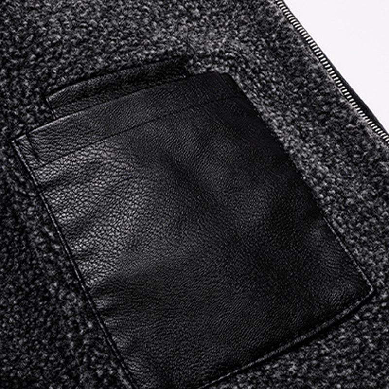 Herren All-in-One-Jacke aus Pelz und verdicktem Samtleder 