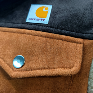 Herren Outdoor Vintage Lammwolle Multi Pocket Splicing Wildleder Weste Jacke