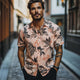 Herren Sommer Hawaiian Retro Print Casual Kurzarmhemd