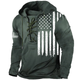 American Flag With Eagle Men's Patriotic Retro Hoodie