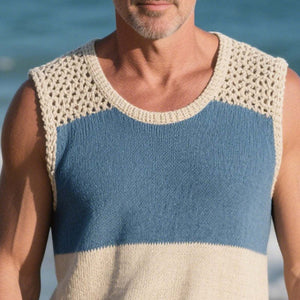 Men's Spring Fashion Simple Woven Casual Sports Tank Top