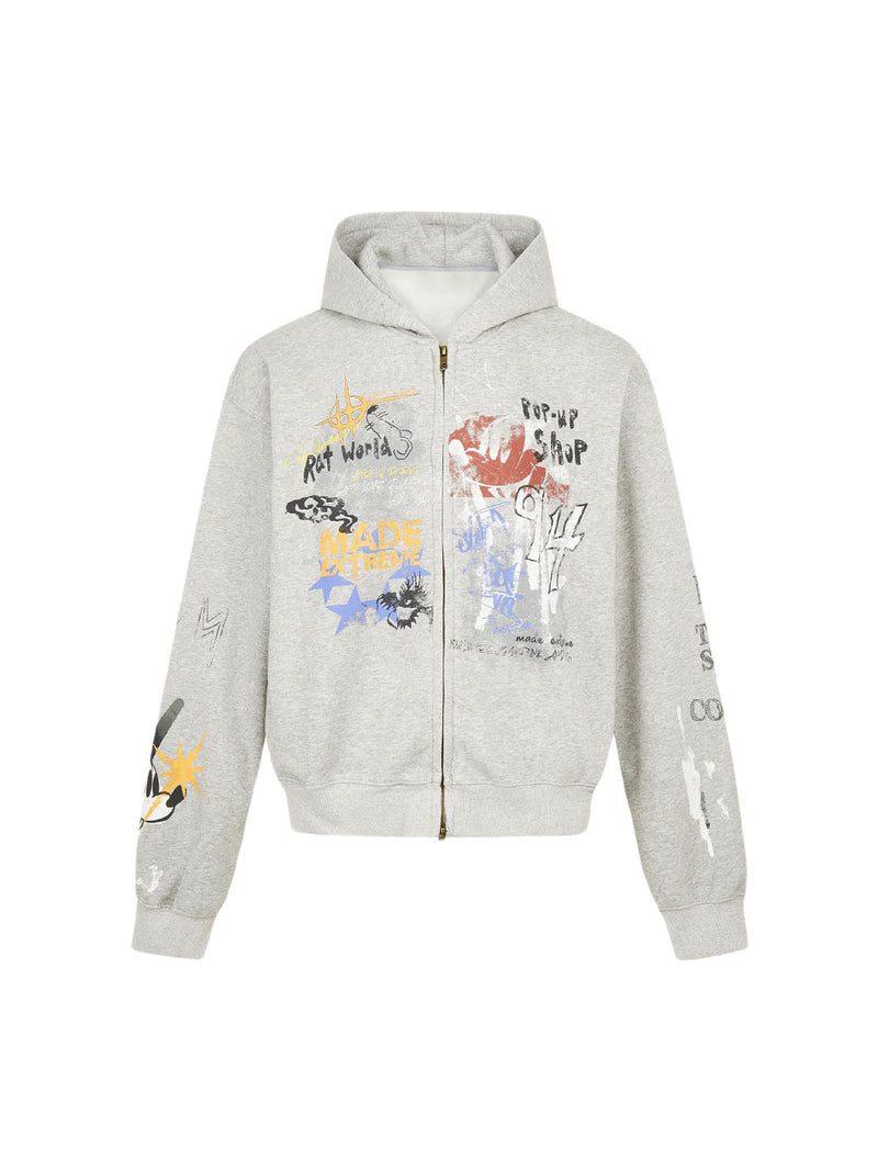 Graffiti Cardigan Hoodie