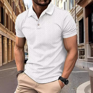 Polo de manga corta con textura jacquard para hombre