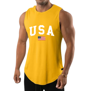 CAMISETA SIN MANGAS ESENCIAL CON BANDERA DE EE. UU. QUE ABSORBE LA HUMEDAD