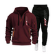 USA FLAG SPORTS HOODIE SET MEN'S MULTI POCKET ZIPPER HOODED SWEATSHIRT SPORTS SUIT SET