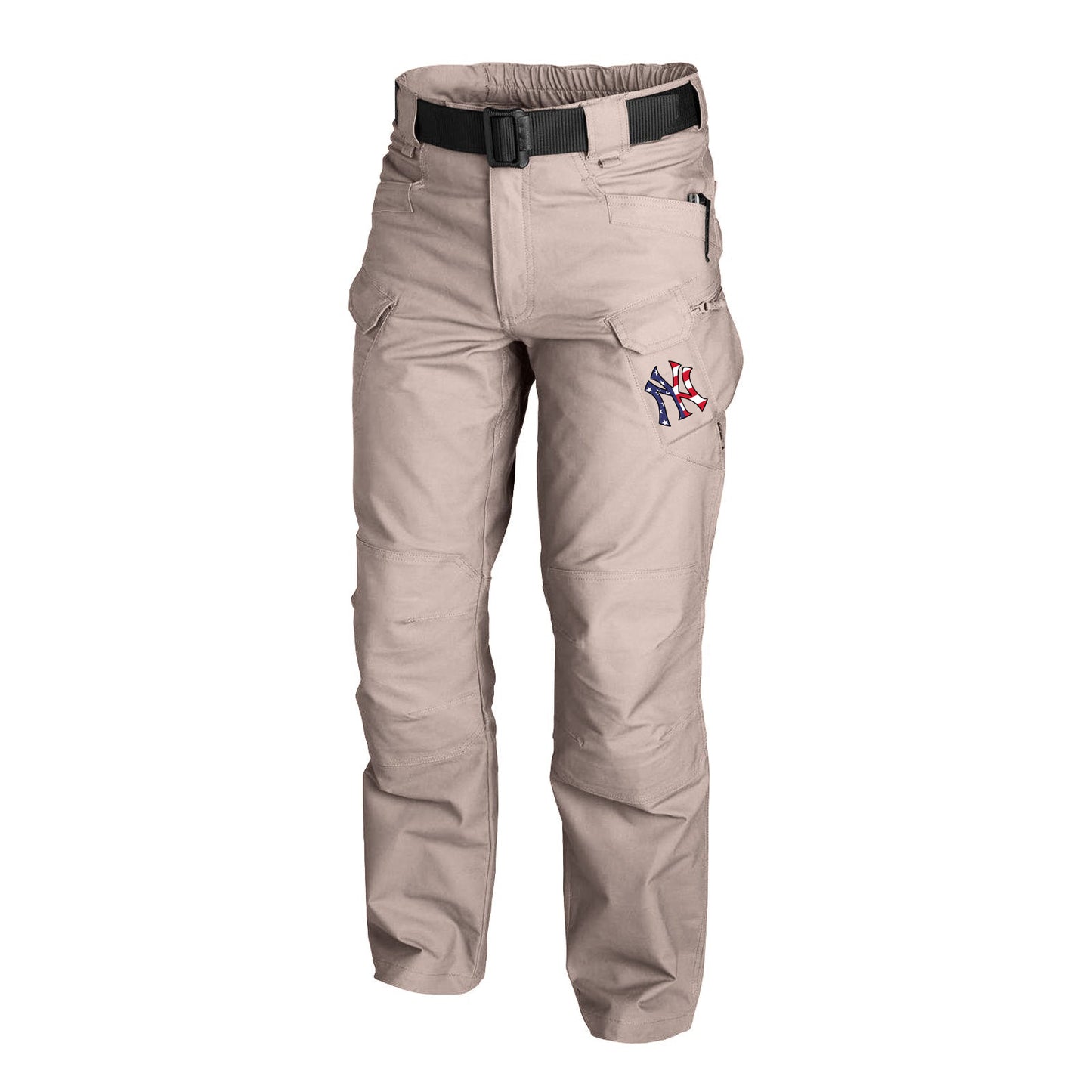 LETTER PRINT OUTDOOR WEARABLE QUICK DRY MULTI-POCKET CARGO PANTS WITHOUT BELT