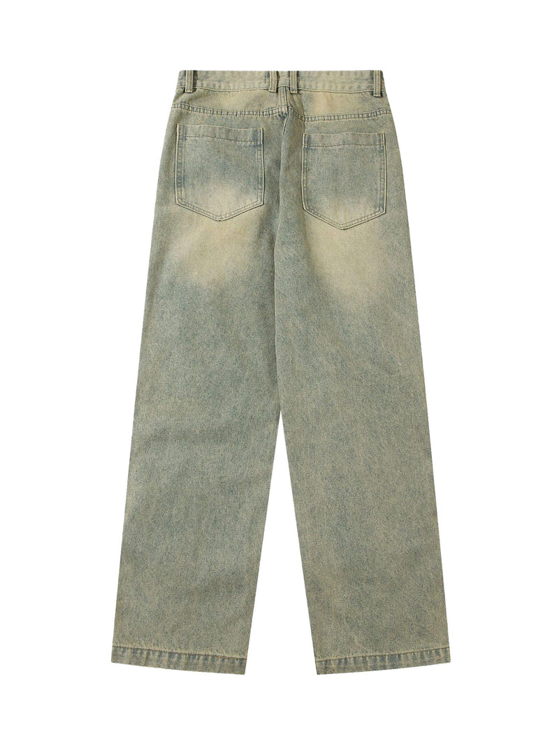 Street Zipper Design Washed Jeans