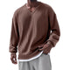 Men's Casual V-neck Striped Loose Long Sleeve T-shirt