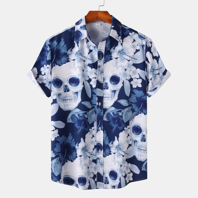 MEN'S CASUAL PRINTED SHORT SLEEVED SHIRT BEACH SHIRT