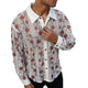 Men's Knitted Rose Jacquard Long Sleeve Shirt