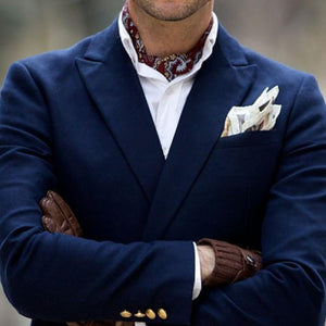 Camisa clásica vintage para hombre con bufanda Ascot