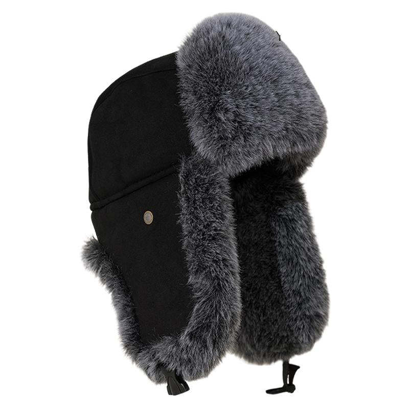Gorro para hombre resistente al viento y al frío, con terciopelo y protección auditiva gruesa.