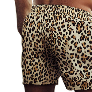 Men's Summer Retro Leopard Print Casual Short Pants