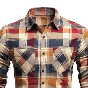 Camisa clásica informal de manga larga a cuadros de corte entallado para hombre