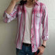 Herren Retro Casual Geometrischer Druck Revers Langarmhemd
