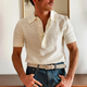 Men's Knit Hollow Lapel Lapel Short Sleeve Polo Shirt