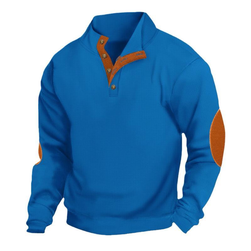 Men's Outdoor Casual Stand Collar Waffle Sweatshirt