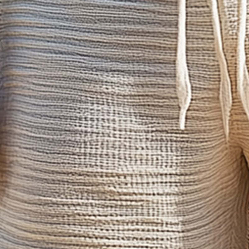 Pantalones cortos de playa sencillos de lana a rayas para hombre
