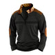 Men's Colorblock Zipper Stand Collar Long Sleeve Casual Sweatshirt