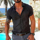 Men's Casual Cotton Linen Short-sleeved Shirts