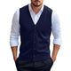 Chaleco tipo cárdigan informal de punto de color liso para hombre