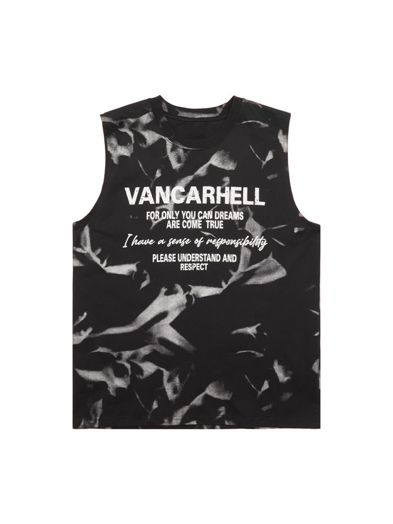 American Street Style Letter Print Vest