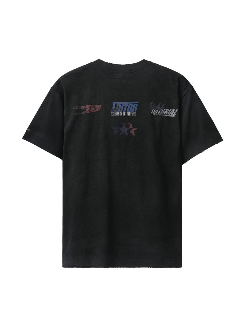 Dirty Wash Heavy Print Street Rap T-Shirt