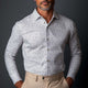 Men's Business Slim Fit Long Sleeve Printed Shirt