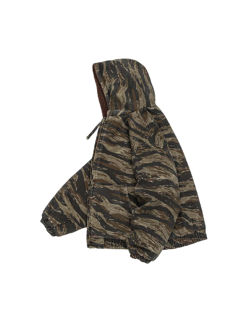 Camouflage Fleece Hooded Jacket