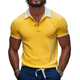 Men's Casual Comfort Cotton Colorblock Lapel Slim Fit Short Sleeve Polo Shirt MTA0258D8M