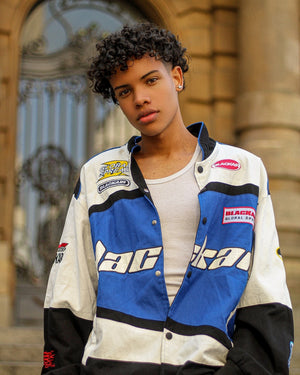 Chaqueta de carreras acolchada de estilo retro 