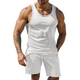 Men's Casual Solid Color Tank Top Shorts Two-Piece Set