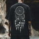 Men's Retro Casual Dreamcatcher Skull Print Round Neck Short Sleeve T-Shirt MTA2152C7TO