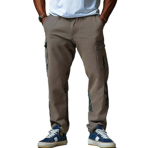 Men's Early Spring Fashion Retro Printed Casual Pants