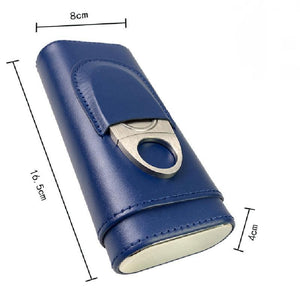 Bolsa de cuero humectante para guardar puros portátil para hombre