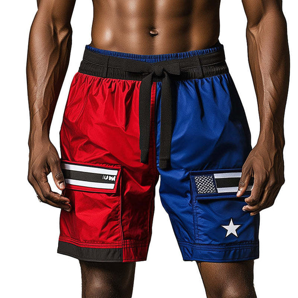 Herren Frühlingsmode Kontrastfarbe Sport Casual Shorts