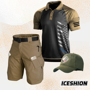 POLO RAGLÁN CON GRÁFICO DE LA BANDERA DE EE. UU.