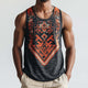 Men's Retro Casual Ethnic Style Printed Round Neck Tank Top