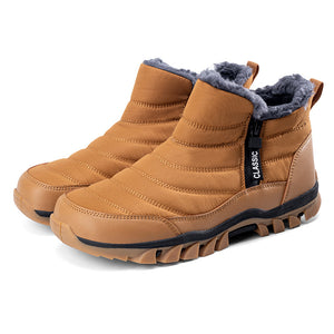 Herren Warme wasserdichte rutschfeste Wanderschuhe Fleece Outdoor Stiefel