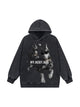 Washed Doberman Printed Pullover Hoodie