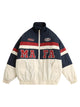 Retro Letter Embroidery Color-Blocked Cotton Jacket