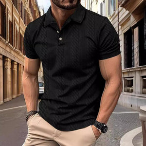 Polo de manga corta con textura jacquard para hombre