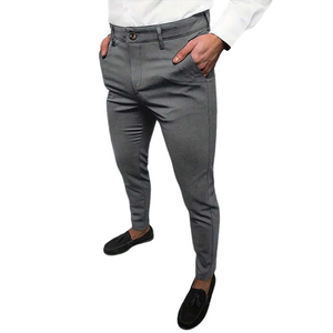Pantalones de traje de mezcla de colores sólidos para hombre 